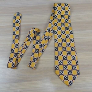 Liberty London Neck Tie Men Yellow Floral Silk Italian Hippie Boho Patchwork USA - Picture 1 of 11