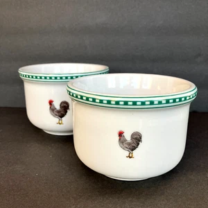 VTG BIA Cordon Bleu Rooster Onion Soup/Ramekin Bowls Heavy Set of 2 Hard to Find - Picture 1 of 10