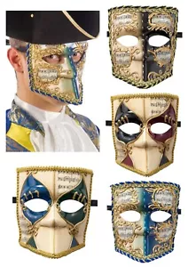 Herren Bauta Venezianische Maske Maskerade Ball Kostüm Karneval Halloween - Bild 1 von 8
