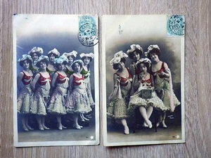 2x CPA CARTES POSTALES POSTCARDS 1903 Troupe de Danseuses WALERY Dance Girls - Picture 1 of 2