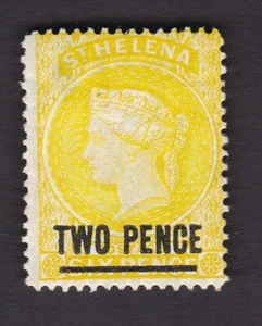 St Helena  1880 2d ovpt B short bar pf14 SG28 MINT heavy hinge + thin - Picture 1 of 2