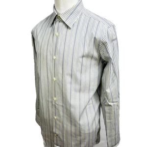 Banana Republic Fitted Men's Size M White Stripe Casual Shirt Woven In Italy - Picture 1 of 9