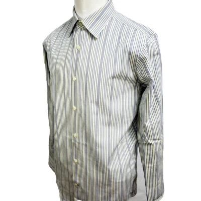 Banana Republic Fitted Men's Size M White Stripe Casual Shirt Woven In Italy - Image 1 of 4