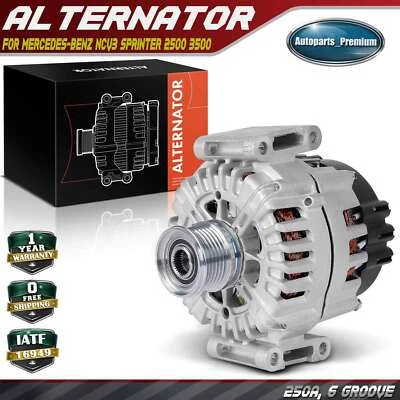 Alternador nuevo para Mercedes-Benz Sprinter 2500 Freightliner 250A 12V CW 6 ranuras Foto 1 de 4