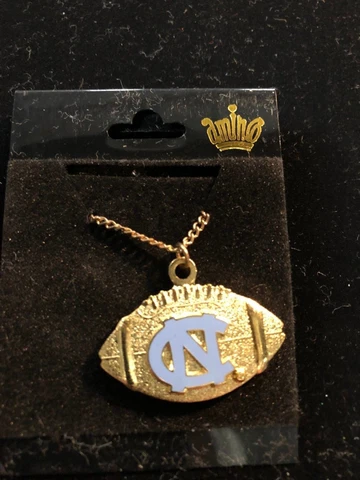 NEW North Carolina Tar Heels Gold Football with Logo 18 inch Necklace - NCAA Cover
