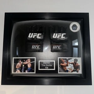 Signed Framed Darren Till Gloves (2017 Cowboy vs Till UFC fight night ) - Picture 1 of 15