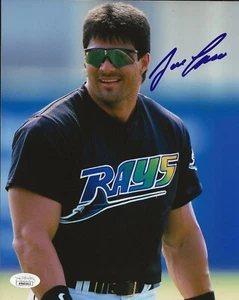 Jose Canseco signed Tampa Bay Devil Rays 8x10 photo #2 JSA Witnessed - Picture 1 of 2