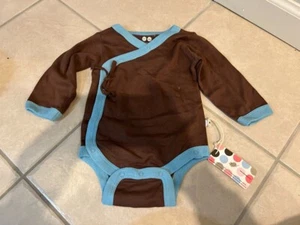 Babysoy Baby Chocolate Kimono Long Sleeve Bodysuit New 3-6 Months Unisex - Picture 1 of 5