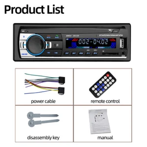 Single 1 Din Car Radio Bluetooth Head Unit 24V USB/AUX/SD FM MP3 Player In-Dash - Picture 1 of 14