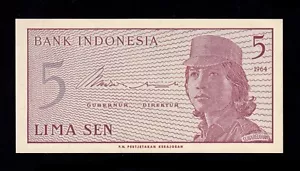 F.C. INDONESIA , 5 SEN 1964 , S/C (UNC) , P.91 . - Imagen 1 de 2