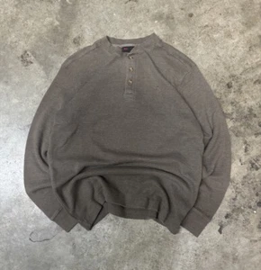 Wolverine Shirt Mens M Brown Henley Waffle Knit Thermal Base Layer Gorpcore - Picture 1 of 5