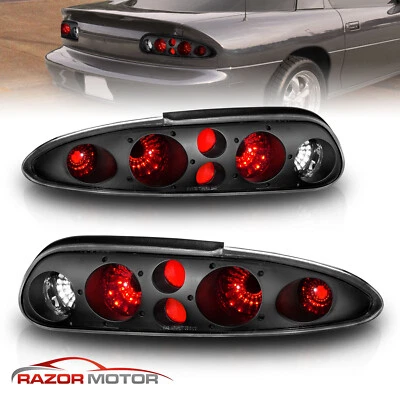 1993 - 2002 Fit Chevy Camaro Z28 Black Tail Lights Lamps Replacement Pair - Image 1 of 4