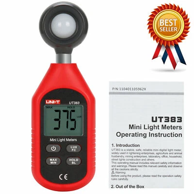 UNI-T UT383 Digital Luxmeter Light Meter Lux / FC Meter Luminometer - Image 1 of 4