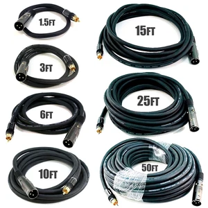 Premium XLR 3-Pin Male to RCA Male Mic Microphone Audio Cable Gold Plated - Picture 1 of 8