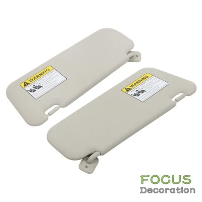 For 2010 2011 2012 2013 Mazda 3 Driver and Passenger Gray Sun Visor W/ Mirror - Image 1 of 4