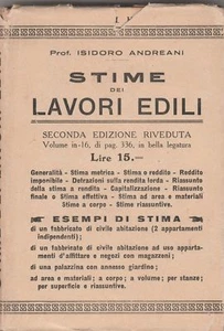 Isidoro Andreani Stime di lavori edili Hoepli 1925 2° ed. - Imagen 1 de 1