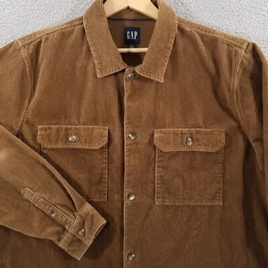 GAP Shirt Mens XL Corduroy Brown Overshirt Outdoor Utility Classic Shacket Retro - Picture 1 of 13