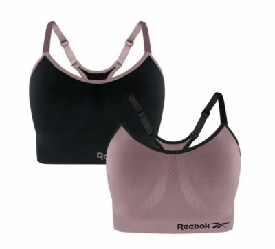 Reebok, 2 Pk - Sujetador deportivo sin costuras | Soporte medio (elige color + talla) Foto 1 de 4