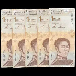 5x Venezuela 1 Million Bolivar Soberano Banknote World Paper Money Bolivares - Picture 1 of 8