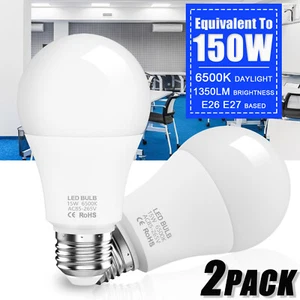 2x Super Bright LED Bulb 150W Equivalent A21 6500K 1350lm Cool Daylight White - Picture 1 of 11