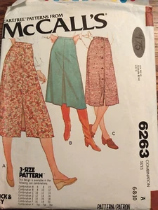 McCalls 6263 Uncut Pattern Retro Vintage Skirt 1977 Sizes 6 8 10 - Foto 1 di 6