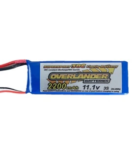 Overlander Lipoly Battery Supersport 30c 2200 mah 11.1v 3s 24.4Wh Lipo 50c Burst - Picture 1 of 6
