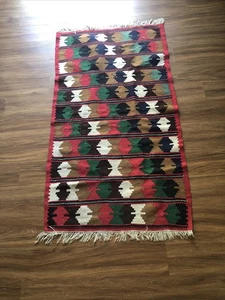 Vintage Wool Hand Woven Rug Native American Style - Picture 1 of 2