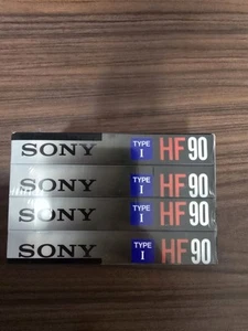 4 Pack Sony Blank Cassettes Tapes HF 90 Minutes Type 1 Normal Bias New Great Buy - Picture 1 of 4