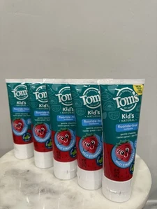 Tom's Kid’s Natural Children's Toothpaste FLUORIDE-FREE Silly Strawberry, 5 PACK - Picture 1 of 5