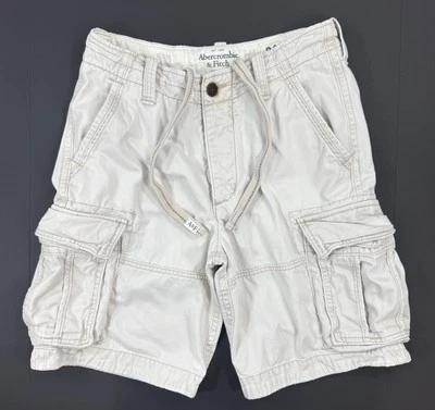 Abercrombie Fitch Mens Cargo Shorts Sz 31 Drawstring Heavyweight Distressed Y2K - Image 1 of 4