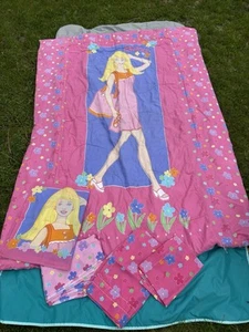 vintage barbie comforter bed set twin 90s floral sheet valance pillowcase - Picture 1 of 15