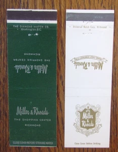 MILLER & RHOADS DEPARTMENT STORE MATCHBOOK COVERS: RICHMOND, VA MATCHCOVERS -A23 - Picture 1 of 1