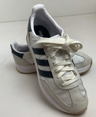 Adidas Cloudfoam Comfort Blanco Negro Rayas Mujer Talla 8 Zapatos Tenis Gamuza Foto 1 de 4