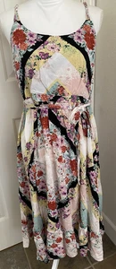 Torrid Size 0 14/16 Challis Patchwork Bandana Midi Dress Boho Floral - Picture 1 of 7