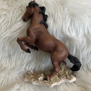 1988 Vintage Cartagena Horse Figurine Brown Black Mane Tail 5"x7” Made In Italy - Picture 1 of 11