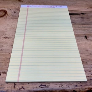Champion Industries Legal Block kanariengelb breit liniert USA 8,5 x 11,75 Vintage - Bild 1 von 7