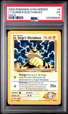 2000 Pokemon Gym Heroes #6 Lt.Surge's Electabuzz Holo PSA 5 EX - Image 1 of 2