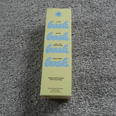 Loción protectora solar Bask amplio espectro FPS 30 3,4 OZ vegana UVA UVB resistente al agua Foto 1 de 4