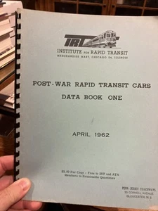 Post War Rapid Transit Cars Data Book 1 and Supplement April 1962 Spiral bound - Picture 1 of 4