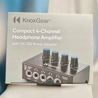 New Knox Gear Compact 4-Channel Headphone Amplifier KN-HPA4  DC12V Power Adapter - Image 1 of 4