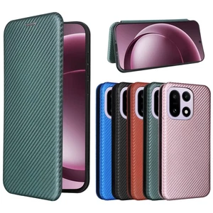 For OnePlus 15 5G, Luxury Carbon Fiber Leather Business Wallet Stand Case Cover - Picture 1 of 27