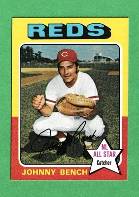 SUPER gama alta RARO - CASI NUEVO - Como nuevo o mejor - 1975 Topps Johnny Bench 260 rojos - WOW Foto 1 de 4