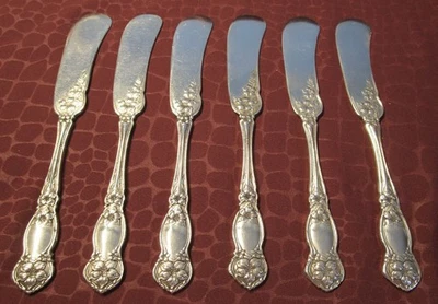 ORANGE BLOSSOM 6 Butter Spreaders Rogers Silverplate 1910 No Monograms        bb - Image 1 of 4