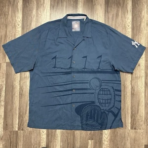 Tommy Bahama Shirt Mens Extra Large Blue New York Yankees NY MLB Baseball Button - Picture 1 of 10