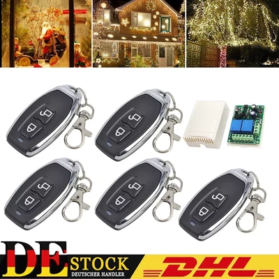 5X 220V 2CH 433Mhz Funk Empfänger Relais Schalter Garagentor mit Fernbedienung - Bild 1 von 4