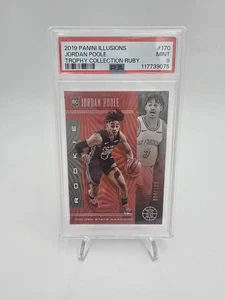 2019 Panini Illusions Jordan Poole 170 Trophy Collection Ruby PSA 9 Mint 4/199 - Picture 1 of 2