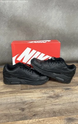 Nike Air Max 90 GS Triple Black CD6864-001 Lifestyle Sneaker Size Youth 7Y - Image 1 of 4