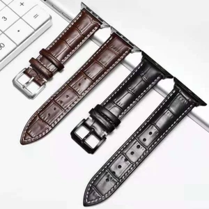 For Apple Watch Ultra 9 8 7 6 5 4 3 2 1 SE Leather Strap Band 40/44/41/45/49mm - Picture 1 of 37