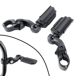 1-1/4" 32mm Short Angled Highway Bar Footpegs Pegs Mount Fit For Harley Touring - Foto 1 di 11