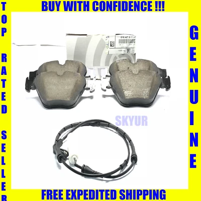 Juego de pastillas de freno delanteras BMW + sensor 335 525 528 530 545 745 750 645 650 X1 Z4 GENUINO Foto 1 de 3